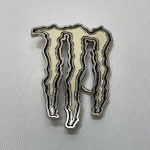 Y2K Monster Energy Belt Buckle Silver Off-White Logo Metal Vintage Promo